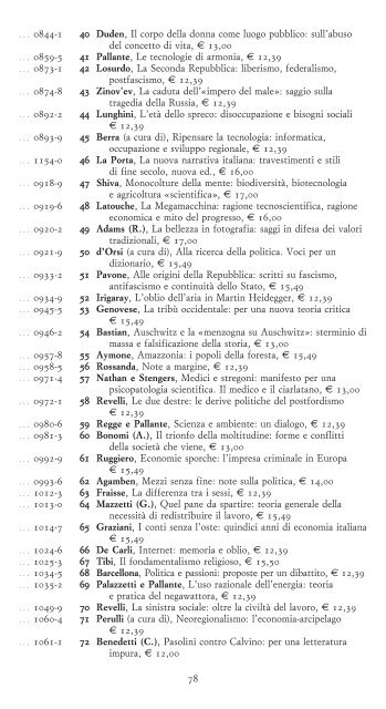 Scarica il listino in formato PDF - Bollati Boringhieri Editore