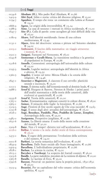 Scarica il listino in formato PDF - Bollati Boringhieri Editore