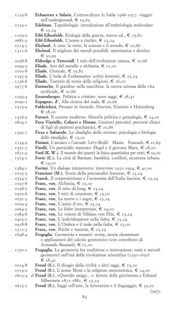 Scarica il listino in formato PDF - Bollati Boringhieri Editore