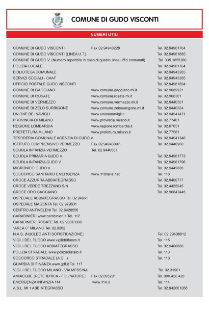 Calendario Rifiuti 2013 - Comune di Gudo Visconti