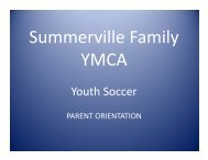 Youth Soccer Youth Soccer - Summerville Family YMCA