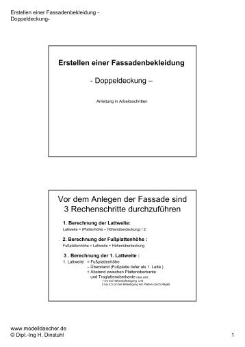 16. Erstellen einer Fassadenbekleidung ... - Modelldaecher