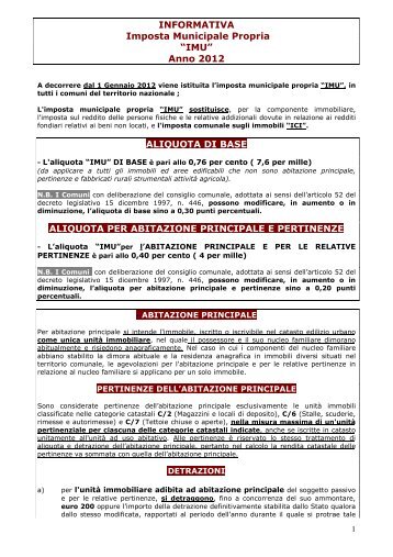 informativa imu - Comune di Ariano Irpino