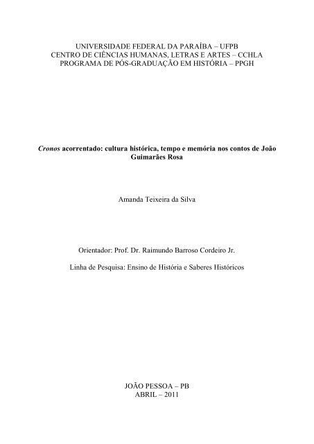 Cronos acorrentado - CCHLA - Universidade Federal da ParaÃba