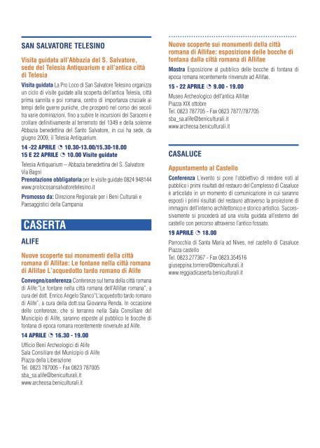 XIV Settimana della Cultura - Soprintendenza BSAE