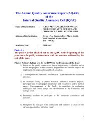 The Annual Quality Assurance Report (AQAR) - ICLES Motilal ...