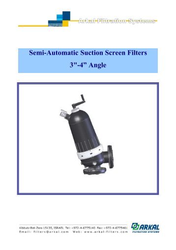 Semi-Automatic Suction Screen Filters 3-4 Angle