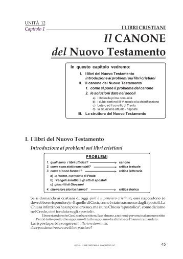 Libri Cristiani, Il canone del Nuovo Testamento - Didaskaleion