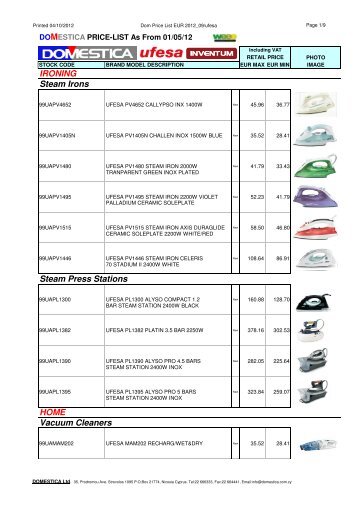 Dom Price List EUR 2012_09 - domestica