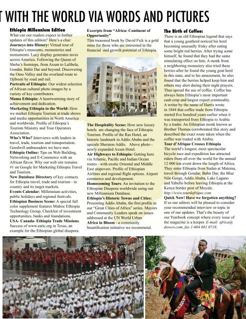 ETHIOPIA MILLENNIUM EDITION - Travel Magazine