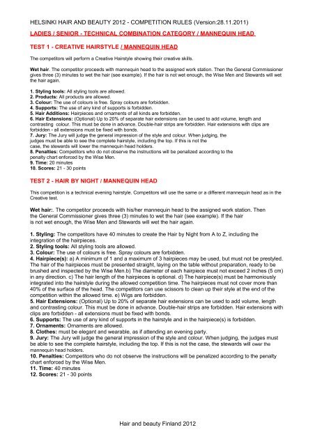 HELSINKI HAIR AND BEAUTY 2012 - COMPETITION RULES ...