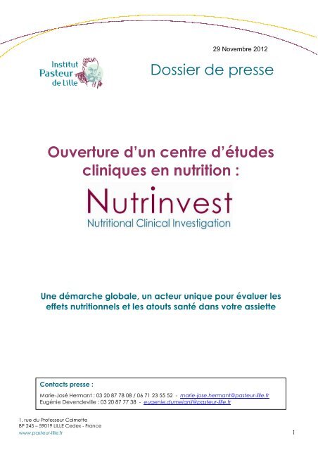 DP NutrInvest - Version finale - Institut Pasteur de Lille