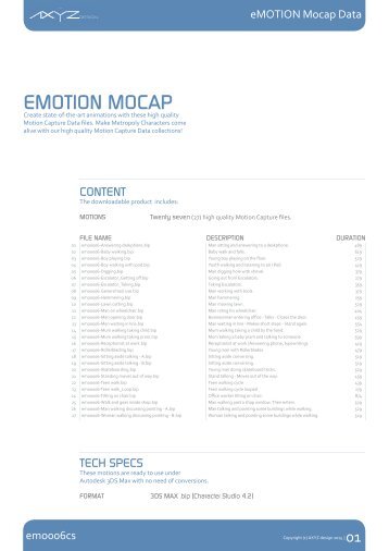 EMOTION MOCAP - AXYZ design