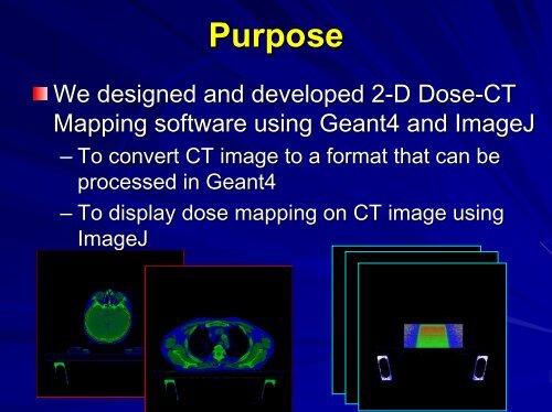 2-D Dose-CT Mapping in GEANT4