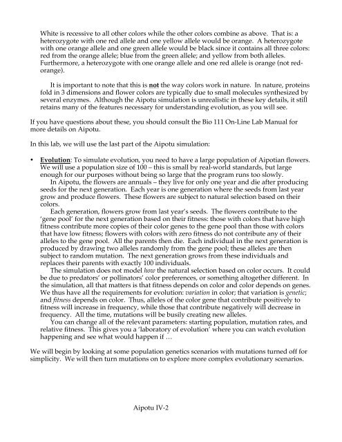 Evolution Lab Manual in .pdf format - Aipotu