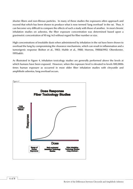 Review of the Differences between Chrysotile and Amphibole