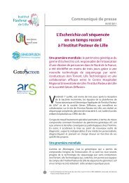 Lire le dossier de presse - Institut Pasteur de Lille