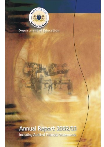 Education Annual Report 2002-2003 - Gauteng Online