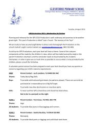 Costume Letter - Glenferrie Primary School