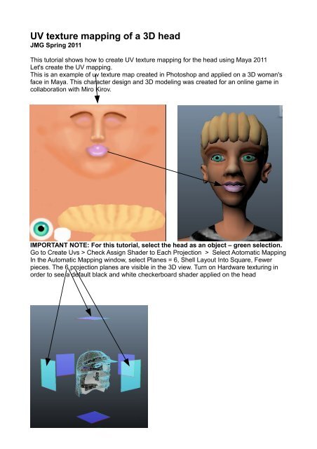 UV texture mapping of a 3D head - Tinkering.net