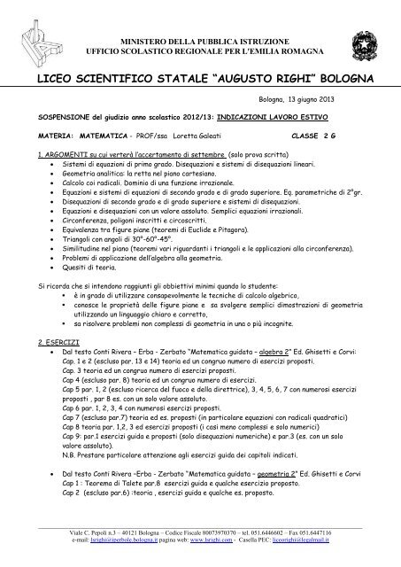 2G_Sosp-giud Matematica - Liceo Scientifico Augusto Righi