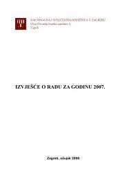 IzvjeÅ¡Äe o radu NSK za 2007 - Nacionalna i sveuÄiliÅ¡na knjiÅ¾nica u ...