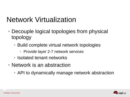 Network Virtualization & Software-defined ... - Red Hat Summit