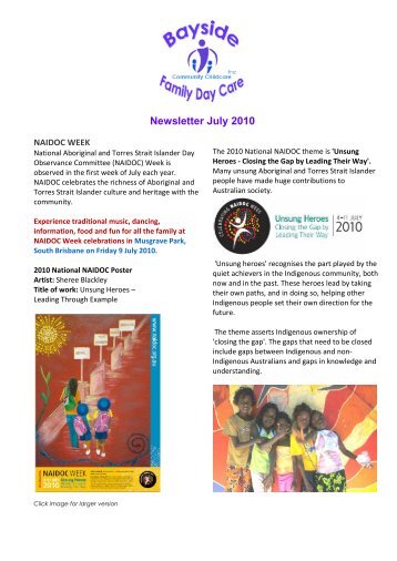 Bayside Family Day Care Newsletter for July 2010