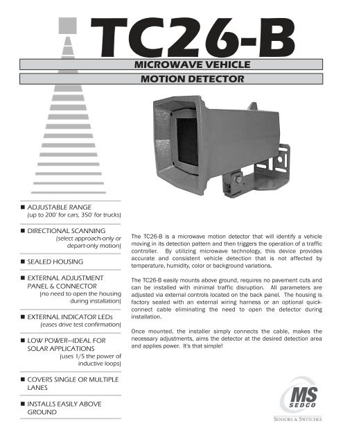 Microwave Vehicle Motion Detector TC26-B