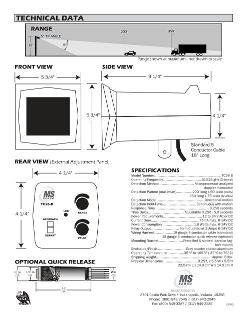Microwave Vehicle Motion Detector TC26-B