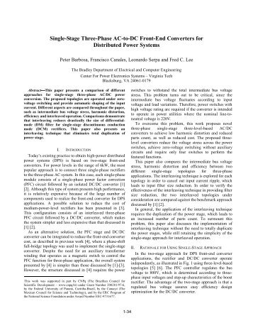 Single-Stage Three-Phase AC-to-DC Front-End Converters ... - CPES