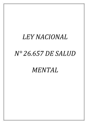 ley nacional nÂ° 26.657 de salud mental - Colegio de Asistentes ...