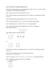 Å»ywienie czÅowieka Lista nr 4. Geometria analityczna w przestrzeni.