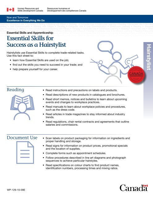 Essential Skills for Success as a Hairstylist - Human Resources and ...