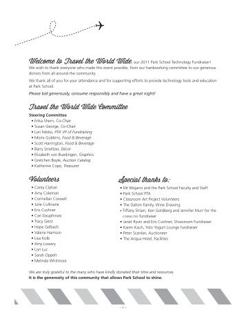 Silent Auction Catalog - Mill Valley School District