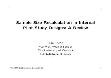 Sample Size Recalculation in Internal Pilot Study ... - Biopharmnet.com