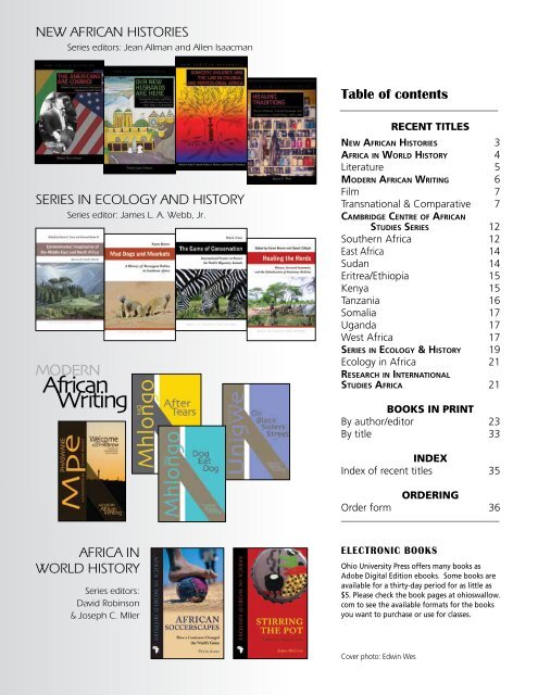 BOOKS IN PRINT by title - Ohio University Press & Swallow Press