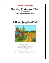 Sample Pages from Sarah, Plain and Tall - Taking Grades ...