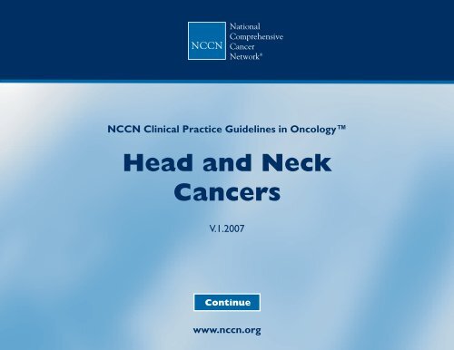 Practice Guidelines in Oncology - Head and Neck Cancers - Oralmax.it