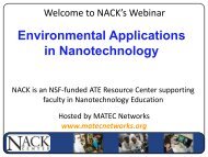 Environmental Applications in Nanotechnology - MATEC NetWorks