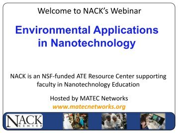 Environmental Applications in Nanotechnology - MATEC NetWorks