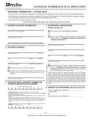 Automatic Withdrawal Form - Dreyfus