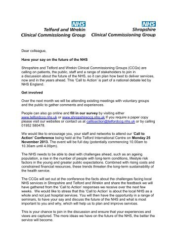 Call to Action Stakeholder Letter - Health in Wales