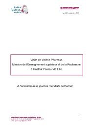 Dossier de presse - Institut Pasteur de Lille