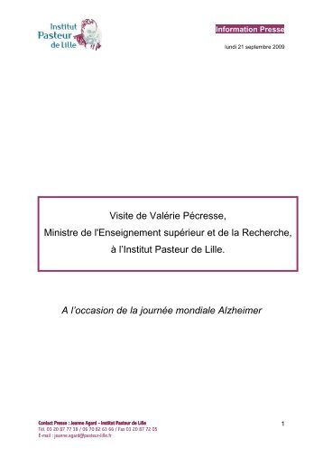 Dossier de presse - Institut Pasteur de Lille