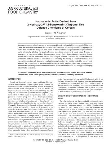 Hydroxamic Acids Derived from 2-Hydroxy-2H-1,4-Benzoxazin-3(4H ...