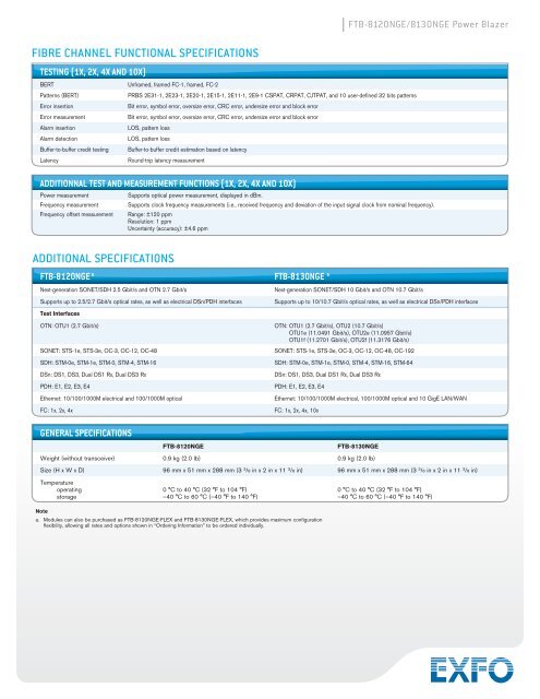 FTB-8120NGE/8130NGE Power Blazer - Advanced Test Equipment ...