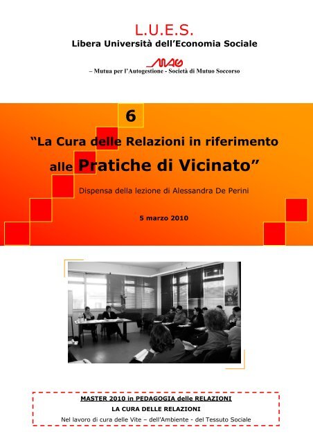 La cura delle relazioni in riferimento alle pratiche di vicinato - Mag