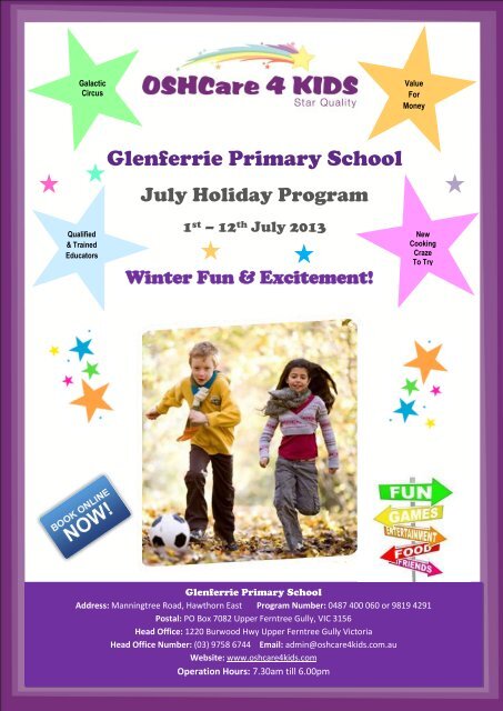 OSHCare 4 Kids July Holiday Program - Glenferrie Primary School