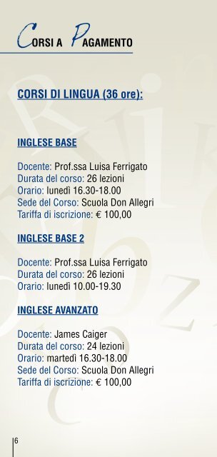 Programma - Comune di VILLAFRANCA DI VERONA